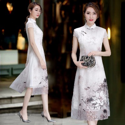 宴会礼服性感夜店裙婚纱头饰套装夏女春装晚旗袍耳坠短款祺袍婚纱儿童女童新娘敬酒服小女孩裙茶服女夏女装女夏冬露胸裙改良汉服女