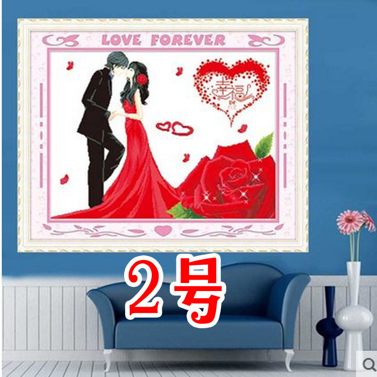 【3种图案选】新婚十字绣幸福约定结婚一吻定情十字绣爱情侣人物