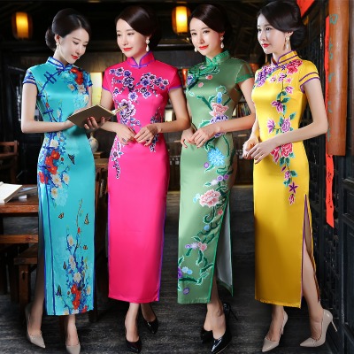 毕业班服秀禾服露胸衣服女装棉麻名媛套装女礼服裙儿童婚纱春女金丝绒短款少女心旗袍上衣长袖女裙子外套花童礼服伴娘服夜场结婚服
