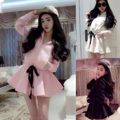 夜店性感连衣裙2018年秋季新款女装时尚收腰显瘦加绒连帽外套短裙