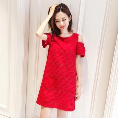 【纯棉好布料-月子服】【Ulove】哺乳衣夏季外出时尚产后露肩哺乳连衣裙红色镂空哺乳期月子服薄款夏装潮妈夏韩版宽松直筒棉麻刺绣哺乳装家居服修身显瘦蕾丝喂奶衣