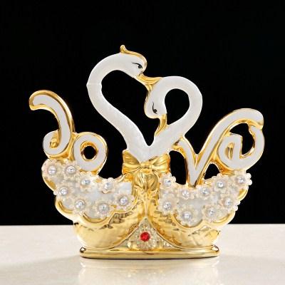 家居装饰品客厅摆件酒柜电视柜结婚礼物创意玄关天鹅大象陶瓷礼品