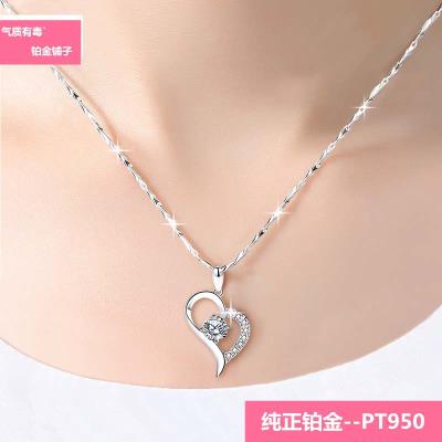 PT950²¬½ðÏîÁ´ÆøÖÊÅ®¿îµõ׹ŮÓÑÀñÎï18K°×½ðð©Ê¯Ö鱦Ê×ÊÎ×êʯ