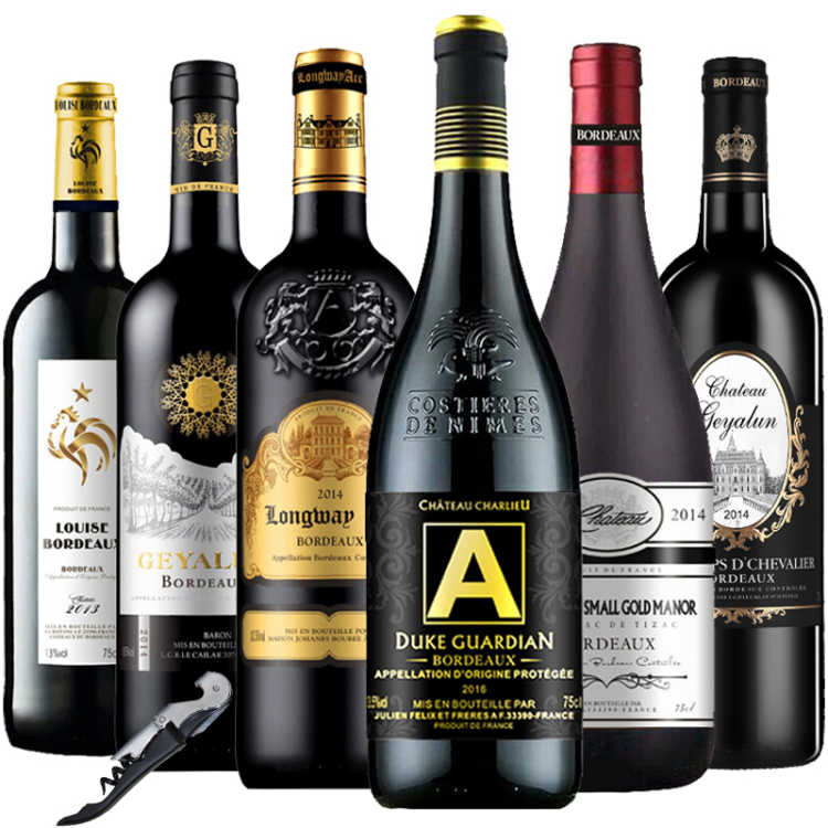 法国原瓶原装进口AOC(AOP)级红酒750ml组装混搭6瓶干红葡萄酒