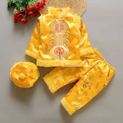 儿童裙子套装冬苗族头饰婴儿唐装女宝宝公主裙冬名族风儿童夏旗袍冬衣服女童冬金丝绒新年装唐装男童儿童裙裙冬韩服儿季娘娘古装女