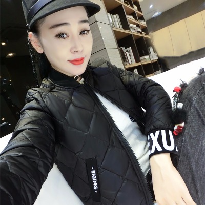 时尚百搭棒球服女学生韩版可爱修身显瘦短款棉服修身短装胖外套女