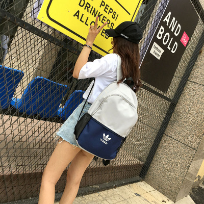 2017新款双肩包男书包女中学生韩版潮校园情侣包电脑旅行旅游包背包男生女生时尚潮流帆布大学生学院风初中生高中生开学大容量