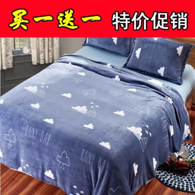 电毯子冬季床单加绒床单珊瑚绒毛毯子儿童加厚单人铺毯长款水貂毯