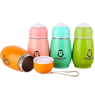 创意礼品_双层创意礼品保温大肚企鹅杯企鹅保温杯可萌萌胖胖杯可爱水杯300ml男女情侣儿童不锈钢保温杯