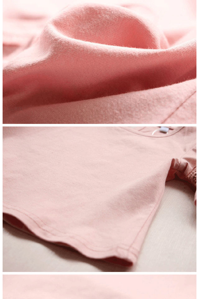 【清凉一夏】女童装蕾丝花边圆领喇叭袖短袖T恤纯色上衣2018夏装新款韩版棉