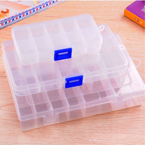 Plastic home multi grid can be split 24 small box box large capacity earring nail ring jewelry storage box