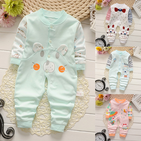New born baby's one piece clothes spring and autumn boy's crawling suit hatsuit just born 0 female 3 full month 6 autumn 9 clothing 12 months