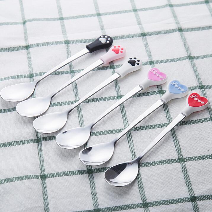 【6支套装】创意韩国不锈钢勺子餐具搅拌勺长柄儿童吃饭勺韩版