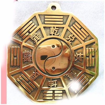 开光铜器纯铜八卦镜阴阳太极八卦平面镜照妖镜招财辟邪铜镜