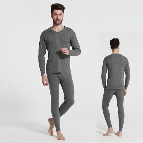 Long johns men's thin round neck warm suit youth basic bottoming shirt underwear line clothes line trousers set