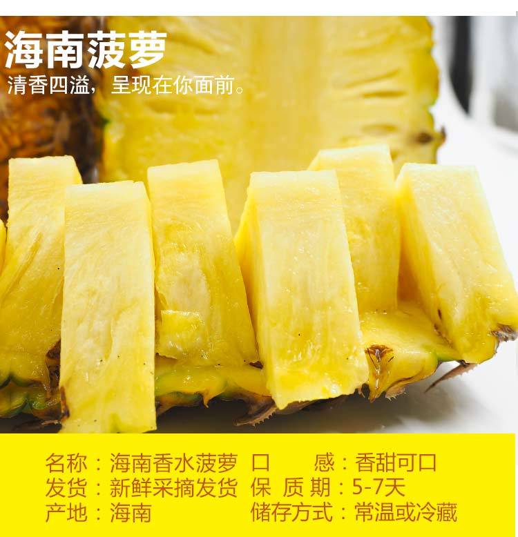 海南新鲜大菠萝10斤装/5斤/2个装手撕菠萝非凤梨水果