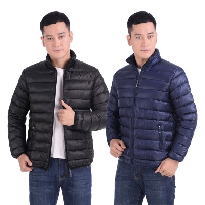 冬季中年男装棉袄棉服立领加厚棉衣外套大码男士轻薄棉外套爸爸装