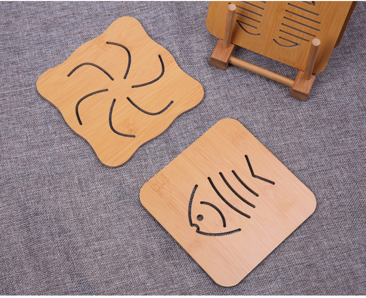 桌垫隔热垫套装盘子垫碗垫杯垫子欧式卡通镂空款设计木压缩板包邮