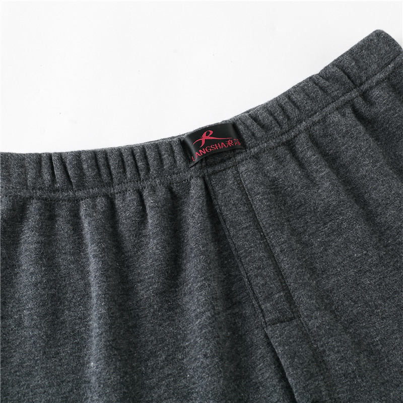 [Langsha Genuine Products] Men's lamb velvet warm pants plus velvet thickened knee pads men's long johns leggings winter cotton trousers
