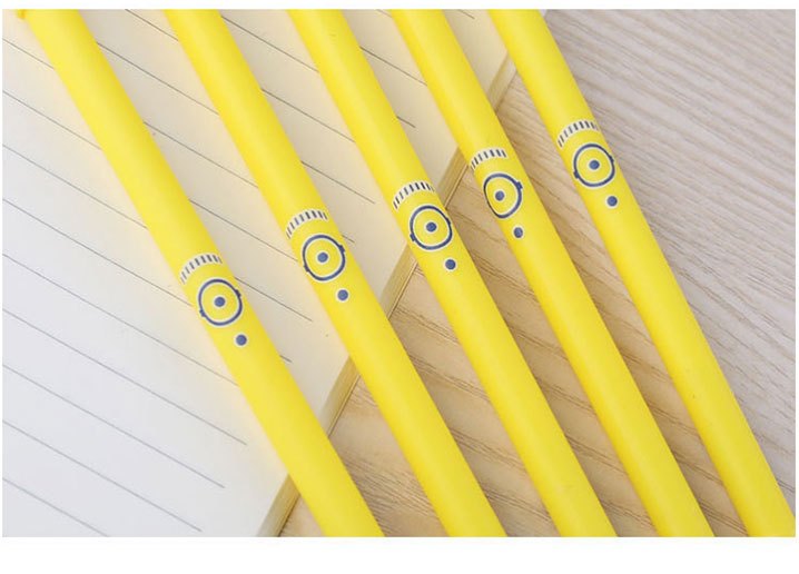 小黄人中性笔大眼萌签字笔水性笔针管笔办公学生文具用品创意批发