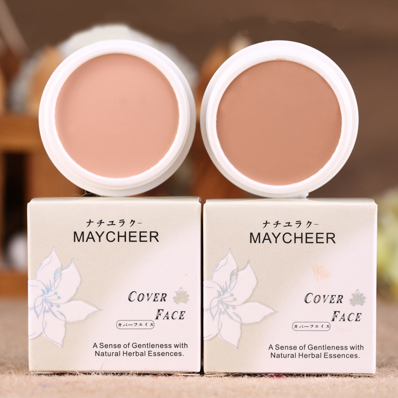 正品美茜兒MAYCHEER柔潤遮瑕隔離粉底膏遮雀斑痘印打底