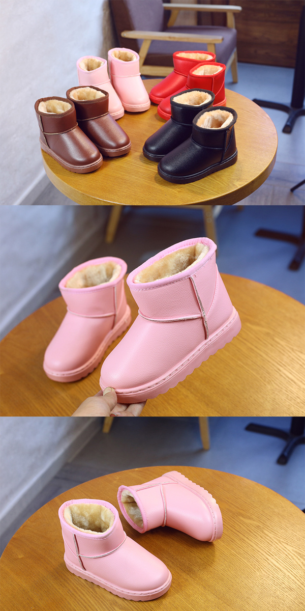 防水儿童雪地靴女童短靴男童靴子2020冬季新款加绒宝宝棉鞋防滑潮