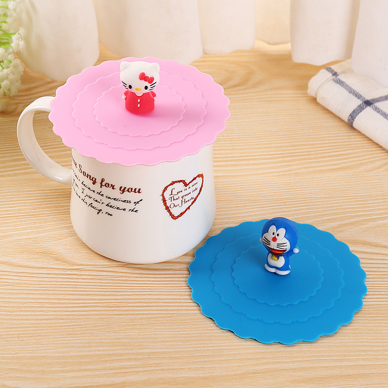 [universal non-toxic cup cover] cartoon food grade silicone cup cover multifunctional dust-proof water cup cover accessories