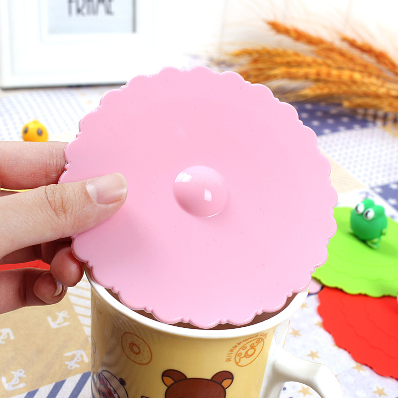 [universal non-toxic cup cover] cartoon food grade silicone cup cover multifunctional dust-proof water cup cover accessories