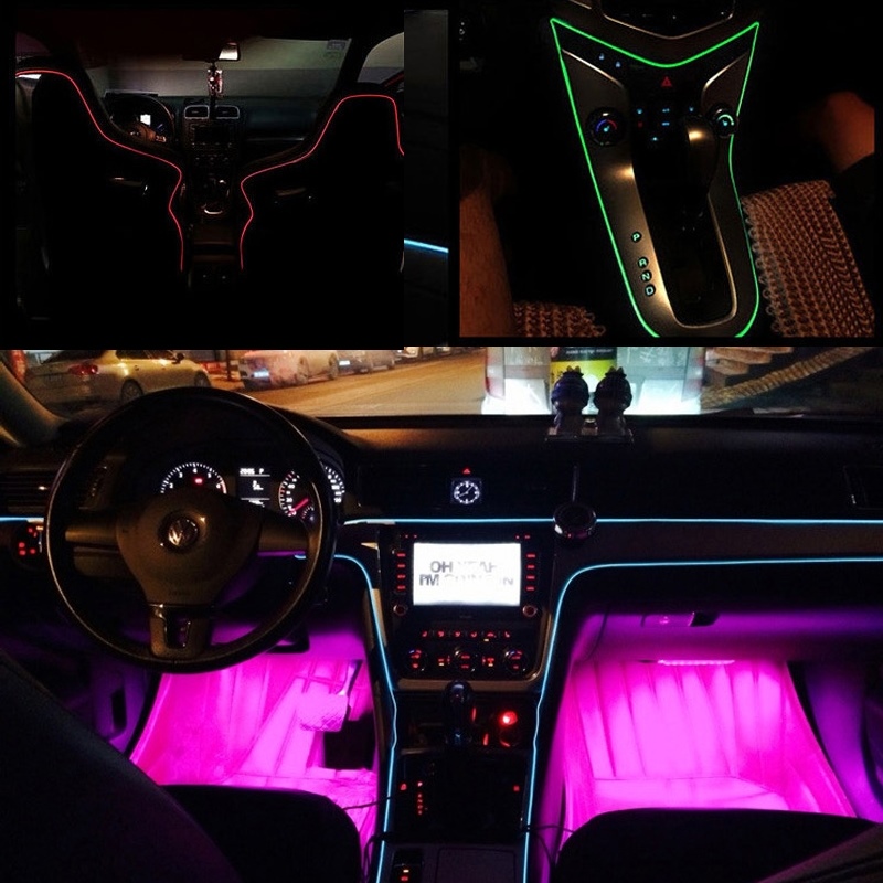 汽车冷光线led车内氛围灯条内饰改装饰灯气氛灯车内发光线装饰灯