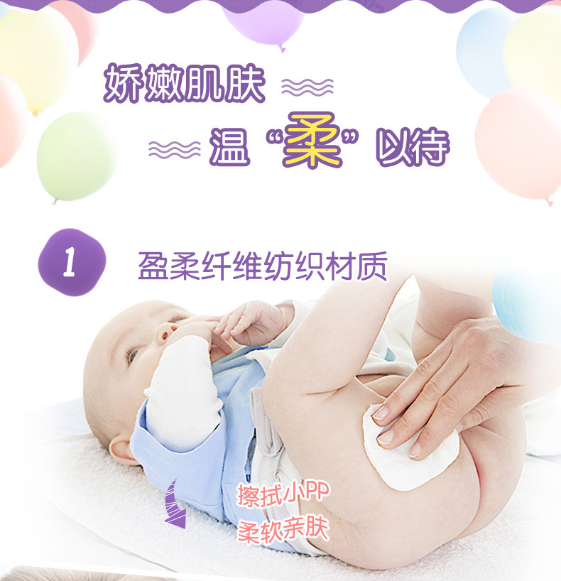 80抽*5包共400片儿童宝宝柔湿巾纸带盖婴儿专用湿纸巾手口
