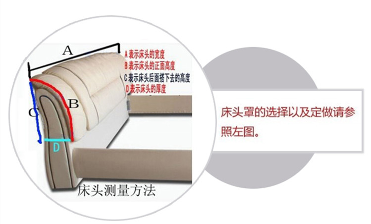 床头罩床头套防尘罩1.2m/1.5m/1.8m/2m/2.2m/加棉加厚