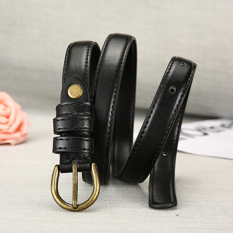 [Free puncher] Women's thin belt soft belt pin buckle student Korean version thin belt jeans belt