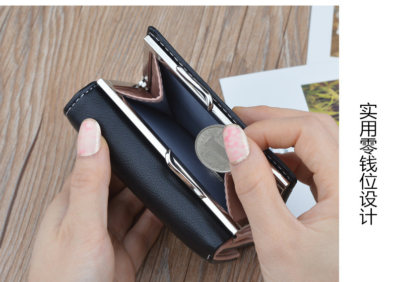 热卖新款钱包女短款韩版学生零钱包卡包女士时尚折叠迷你小款钱夹