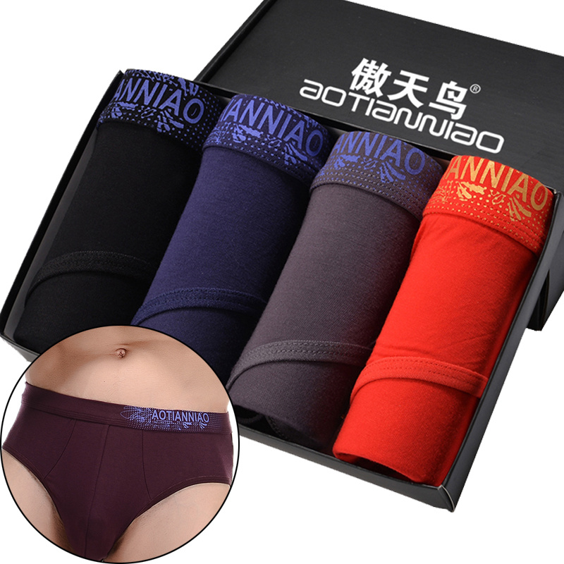 New printed men's underwear men's briefs modal youth breathable mid-waist underwear men's shorts pants