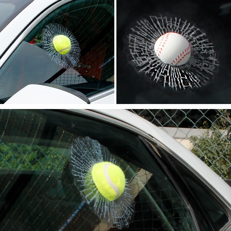 汽车贴纸3d立体贴个性创意车身贴划痕遮挡网球装饰用品玻璃贴