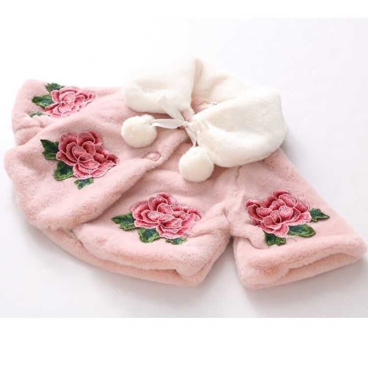 Girls baby foreign style fur coat children's coat girl girls clothing baby outerwear 0-1-3-4-5-7 years old