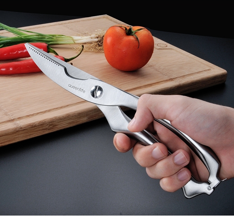 德国全不锈钢强力鸡骨剪厨房多功能家用剪刀加厚鱼骨食物剪肉