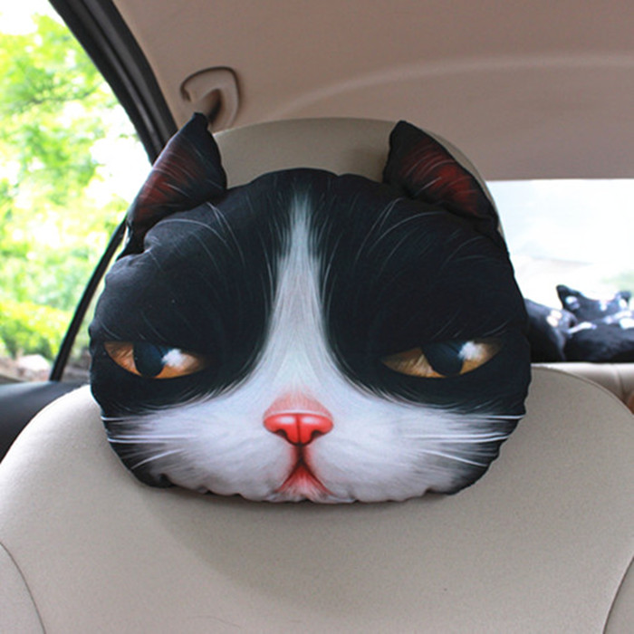 3D husky car headrest car neck pillow cartoon car neck pillow erha seat pillow interior accessories