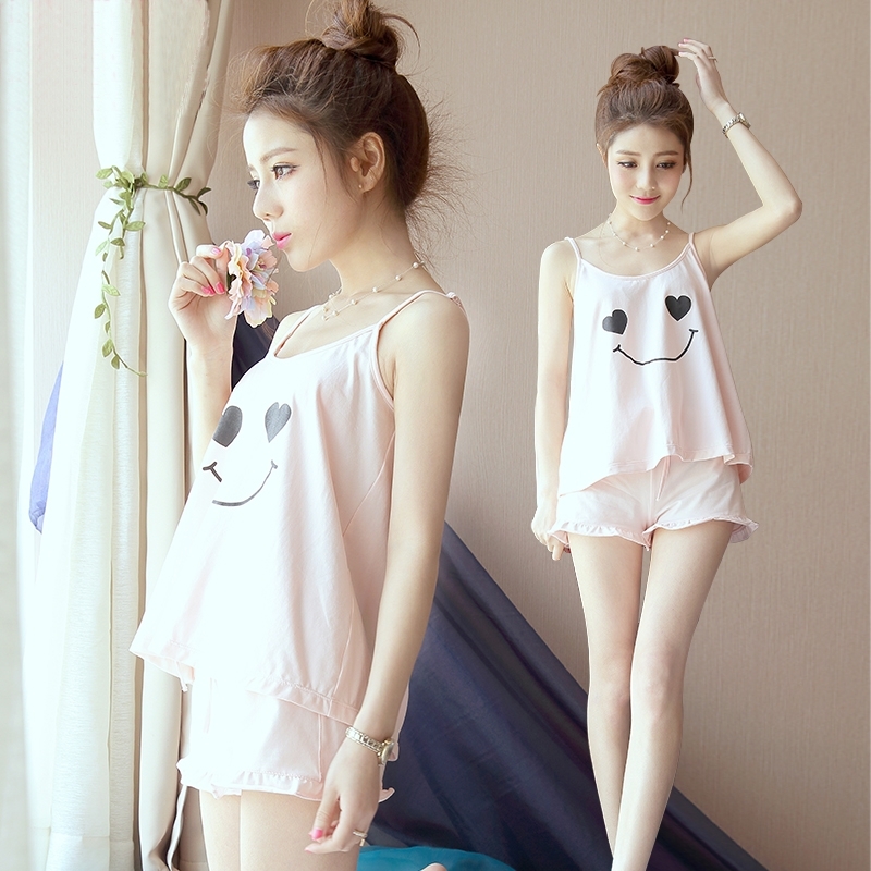 套装甜美睡衣背心吊带短裤件套家居服