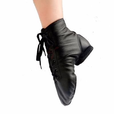 真皮高帮爵士靴现代舞蹈鞋成人软底鞋儿童形体练功鞋芭蕾舞鞋瑜伽
