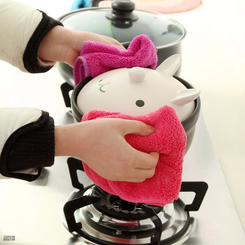 【吸水不掉毛不沾油】抹布厨房洗碗布百洁布挂式擦手巾清洁巾家用方巾